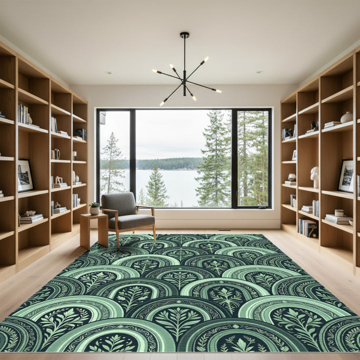 Sage Green Archway Foliage Rug