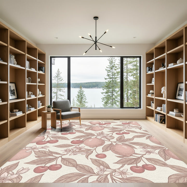 Dusty Rose Lemon Cherry Branches Rug