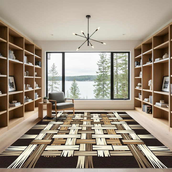 Woven Bamboo Wood Texture Rug