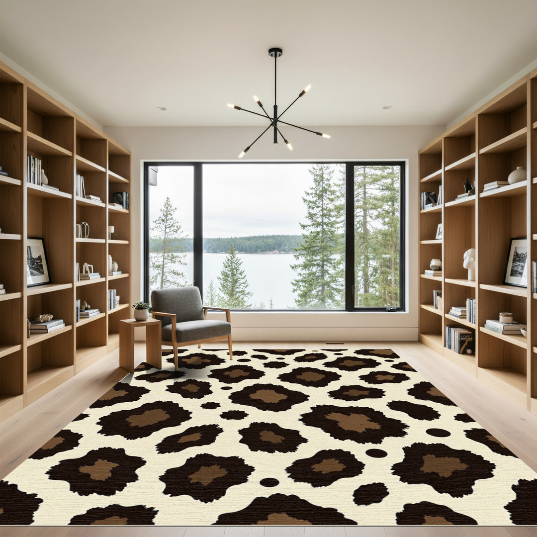 Wild Spotty Brown Cream Animal Rug