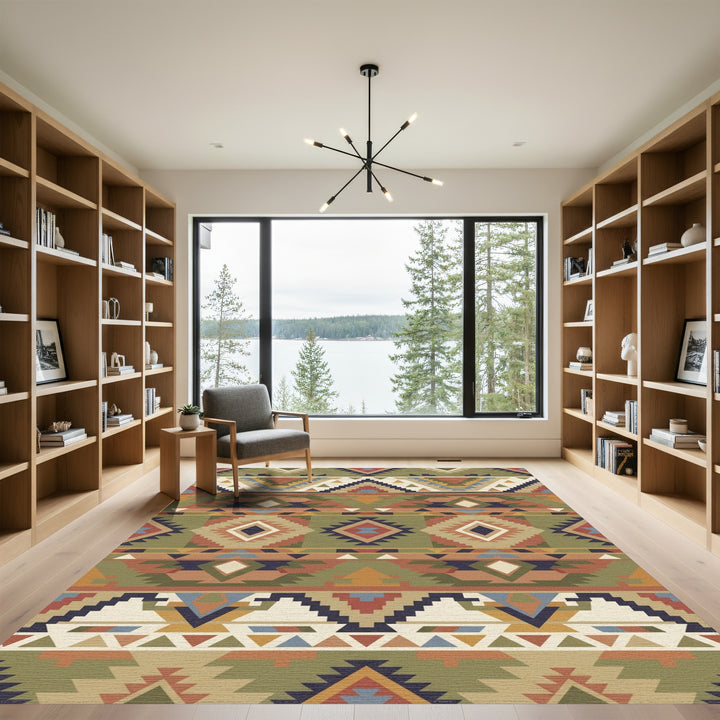 Earthy Earthy Ethnic Diamond Geometric Rug