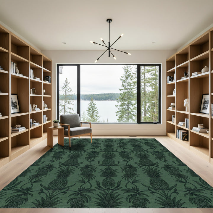 Deep Emerald Pineapple Garland Rug