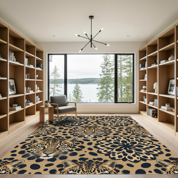 Leopard Flower Exotic Animal Accent Rug