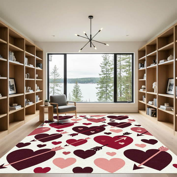 Romantic Hearts Arrowed LoveRug Rug