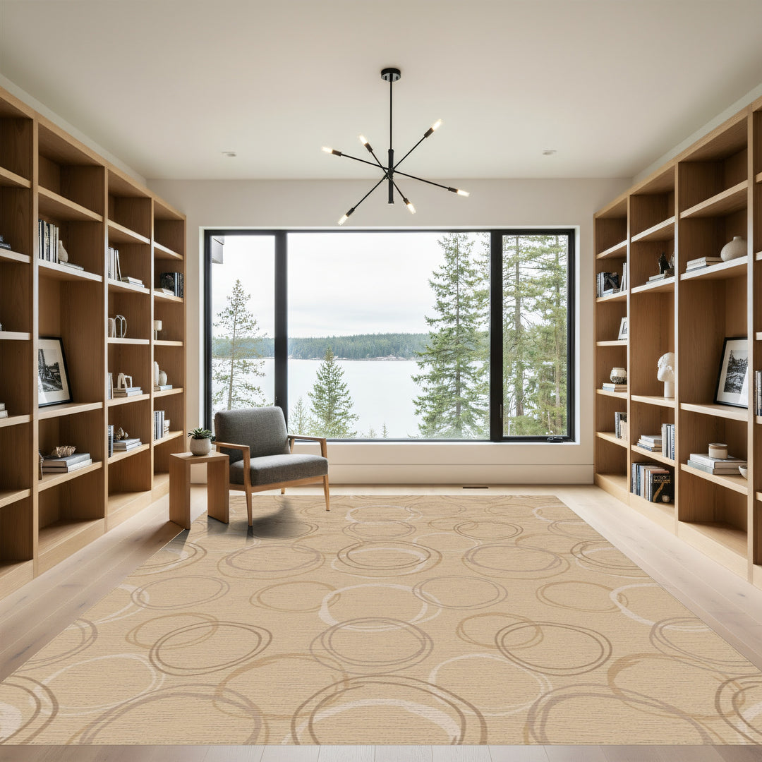 Earthy Neutrals Scattered Circle Rug