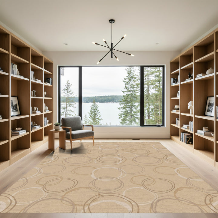 Earthy Neutrals Scattered Circle Rug