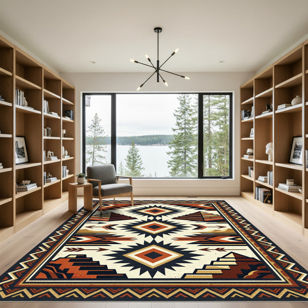 Southwestern Terracotta Pyramid Rug