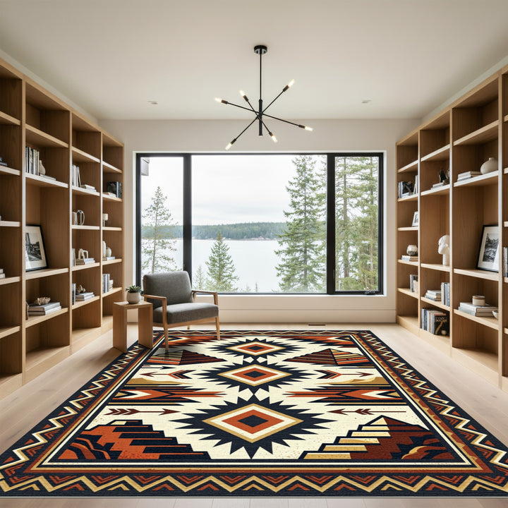Southwestern Terracotta Pyramid Rug