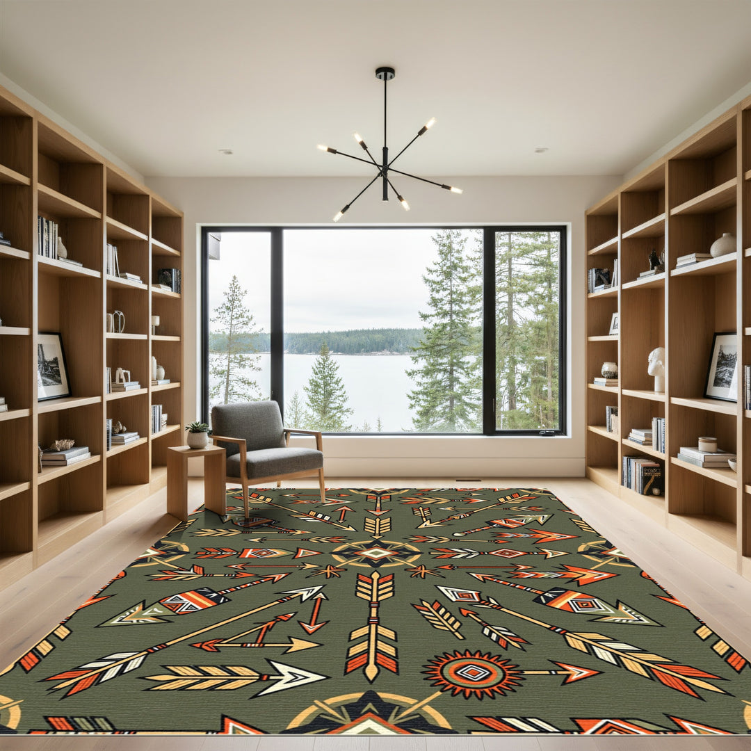 Native American Arrows Southwestern Tribal Rug