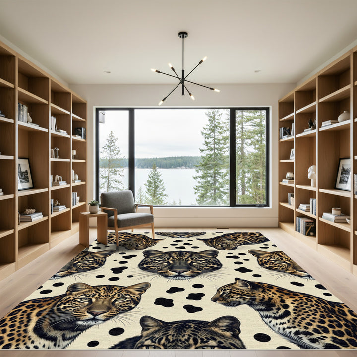 Leopard Spots Animalistic Portrait Rug