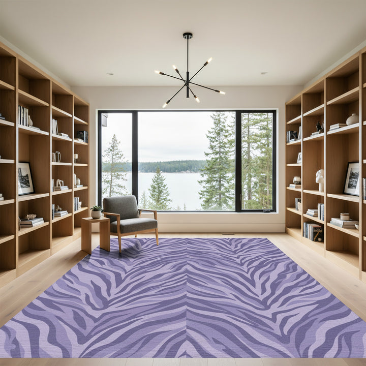 Lavender Zebra Stripe Serpentine Rug