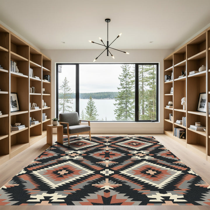 Geometric Southwest Earth Tone Diamond Rug