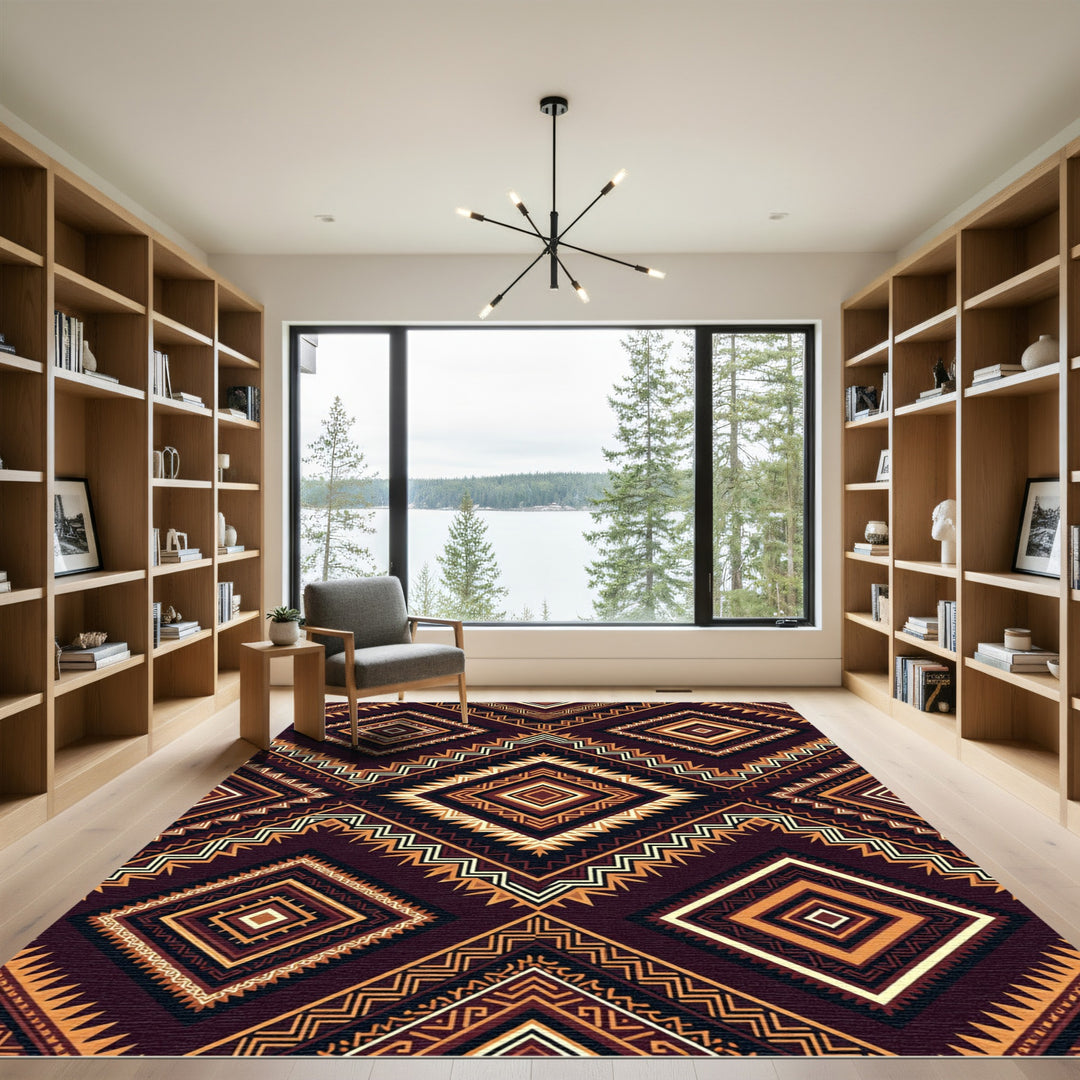 Tribal Geometric Diamond Rug