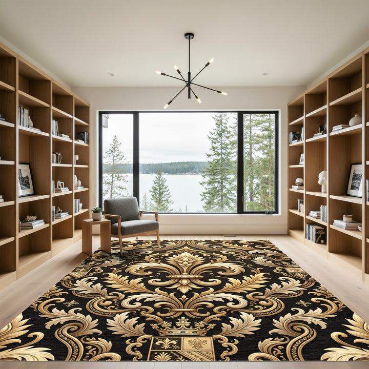 Gilded Fleur-de-lis Regal Damask Rug