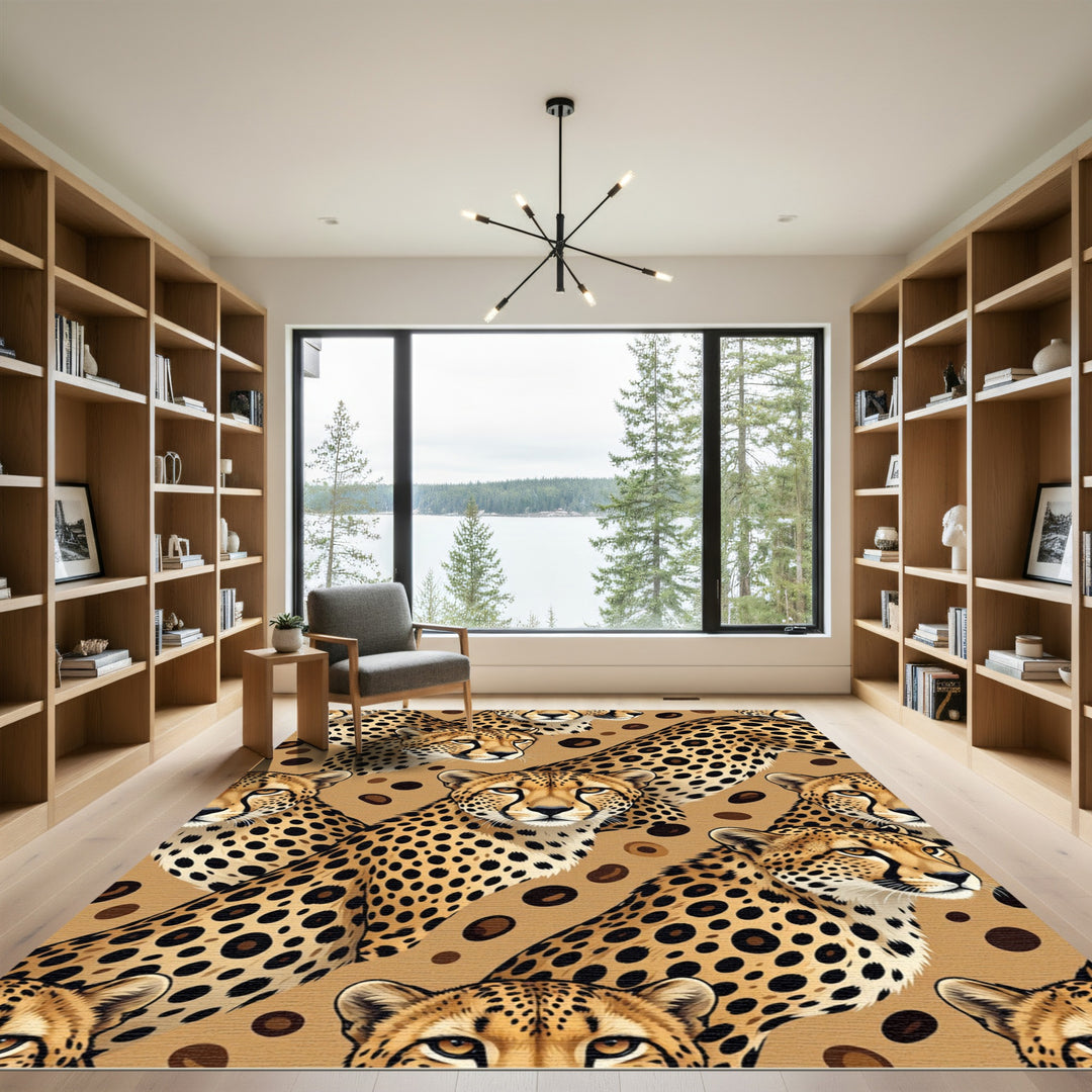 Wild Cheetah Spots Animal Print Rug
