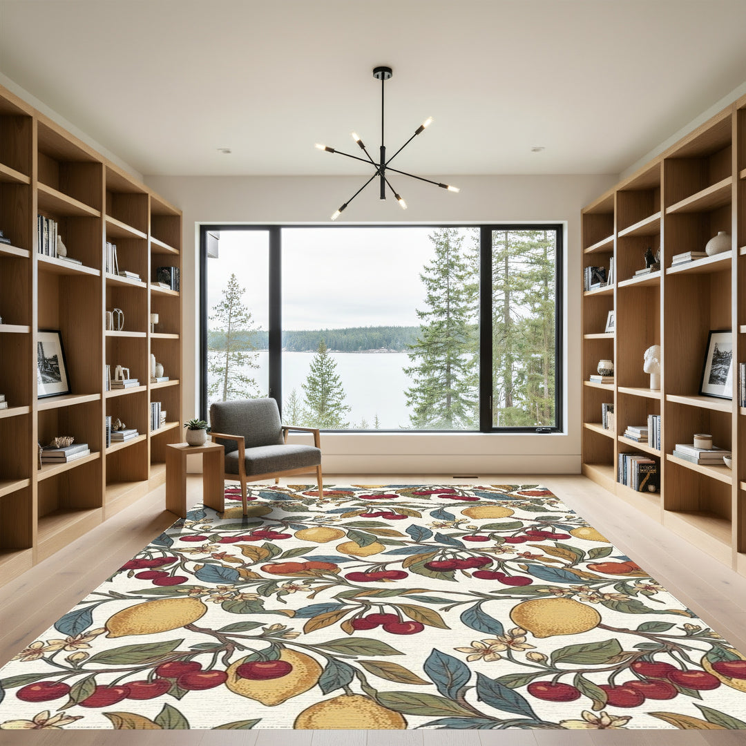 Vibrant Lemon Cherry Branch Collection Rug
