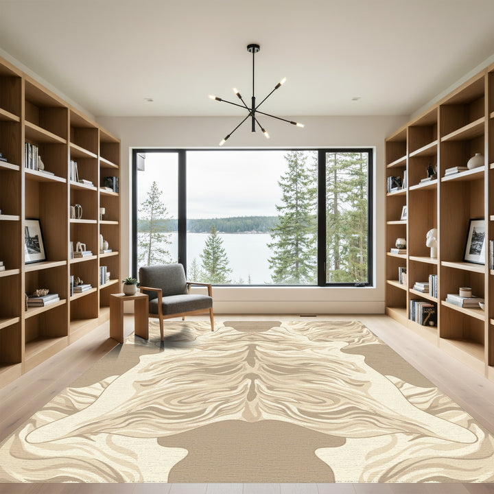 Natural Tones Swirl Hide Rug