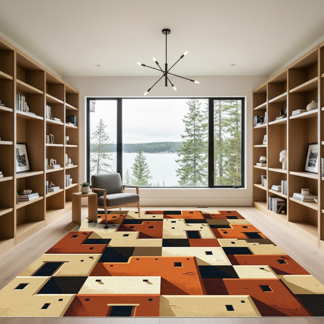 Terracotta Adobe Architecture Rug