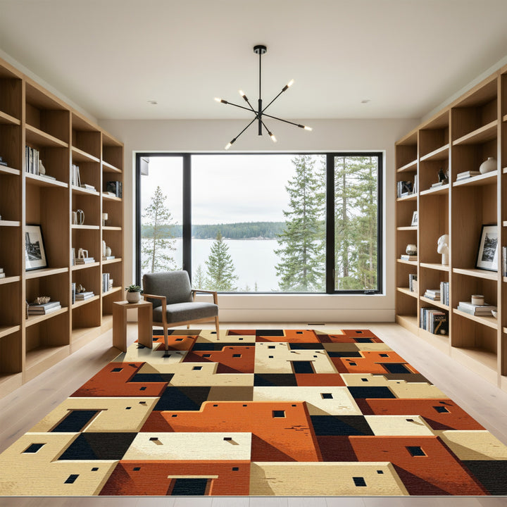 Terracotta Adobe Architecture Rug