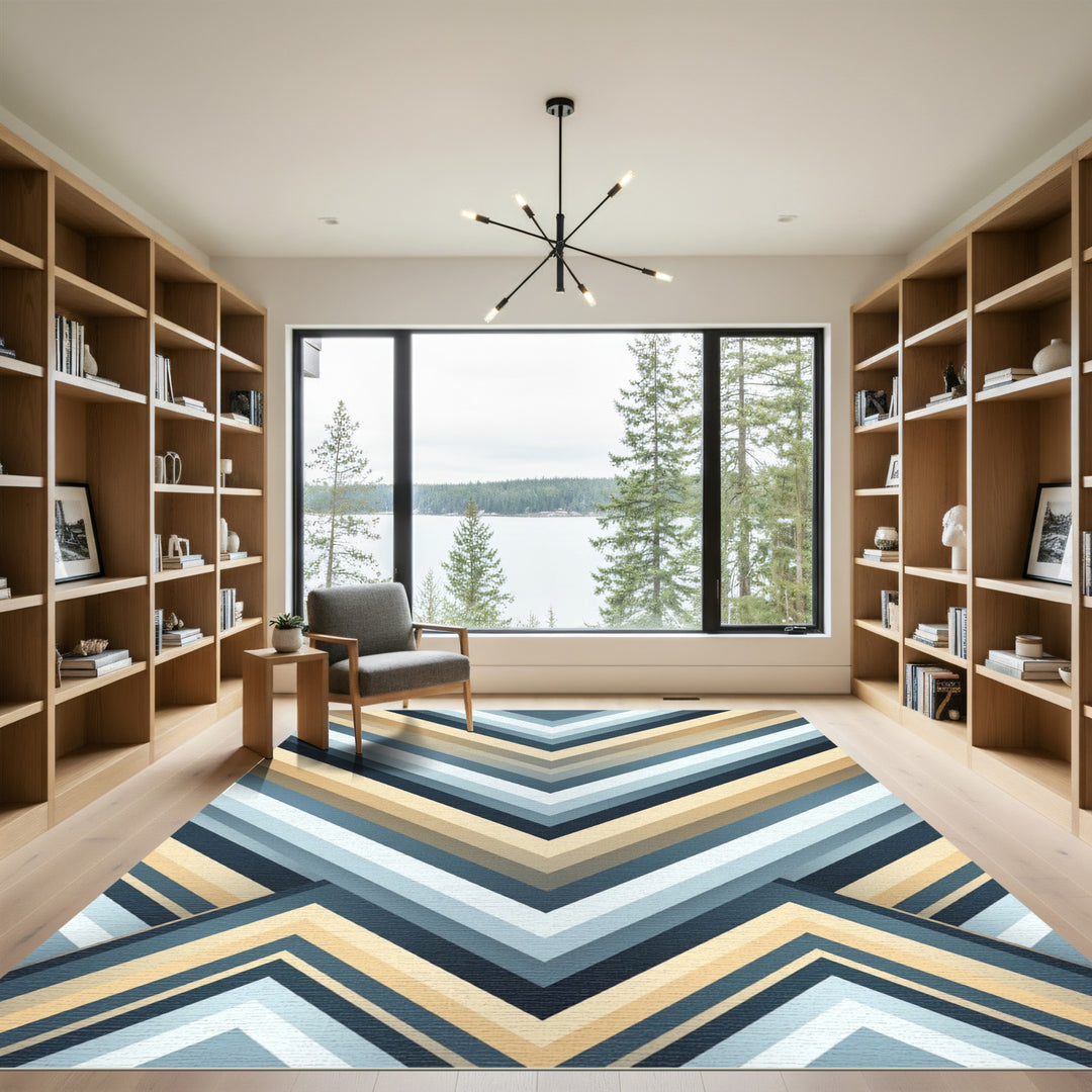 Chevron Stripes Abstract Rug