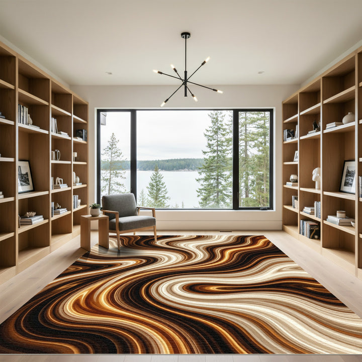 Swirling Sepia Agate Blend Rug