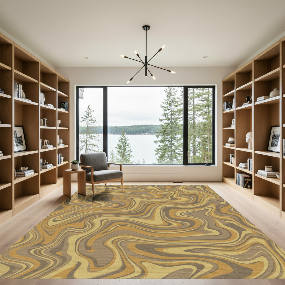 Earthy Tones Marbled Swirl Rug