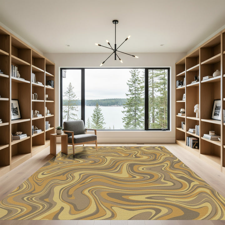 Earthy Tones Marbled Swirl Rug