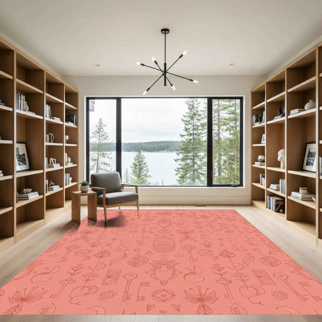 Coral Keys Botanical Celestial Arrangement Rug