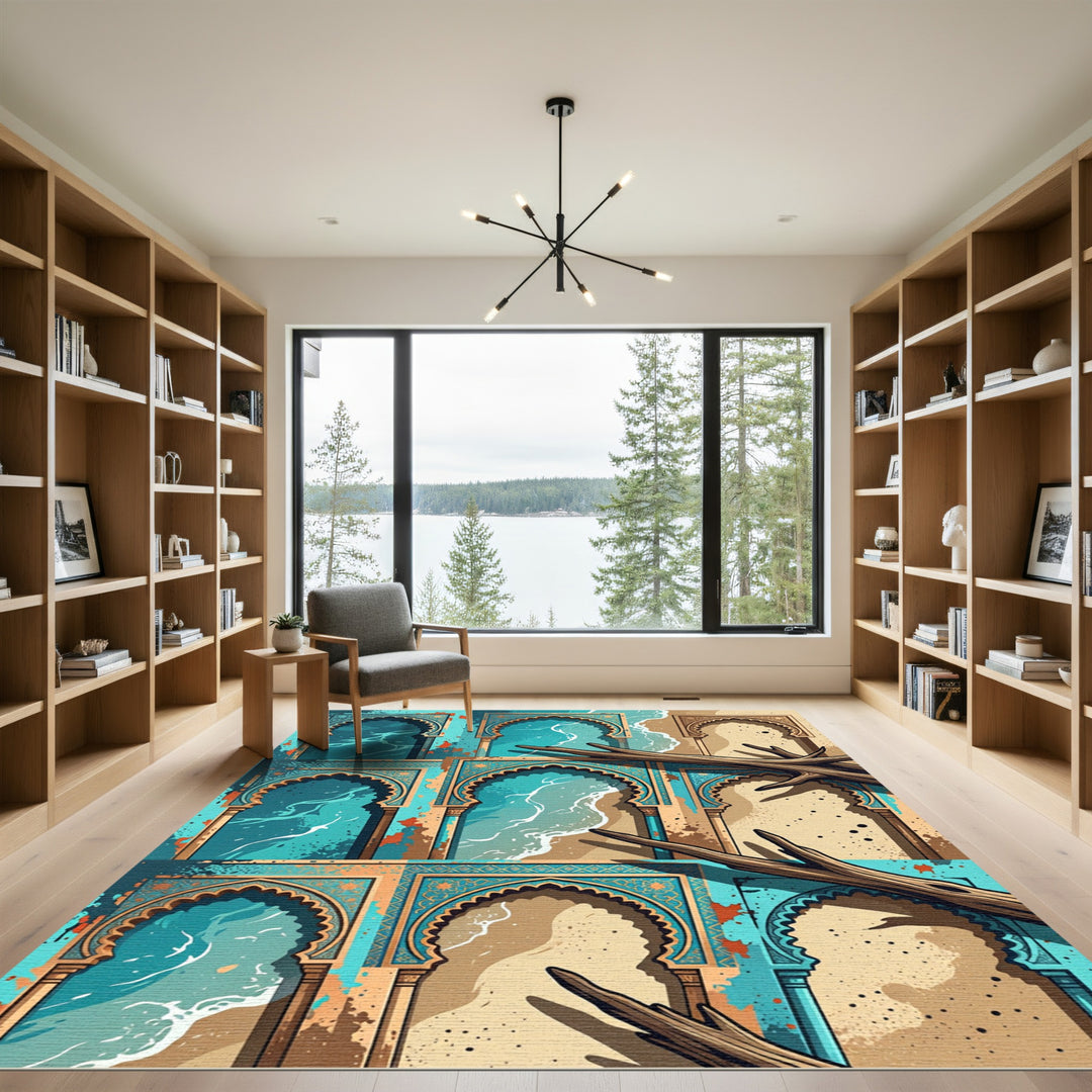 Oceanic Arches Woodland Scene Rug
