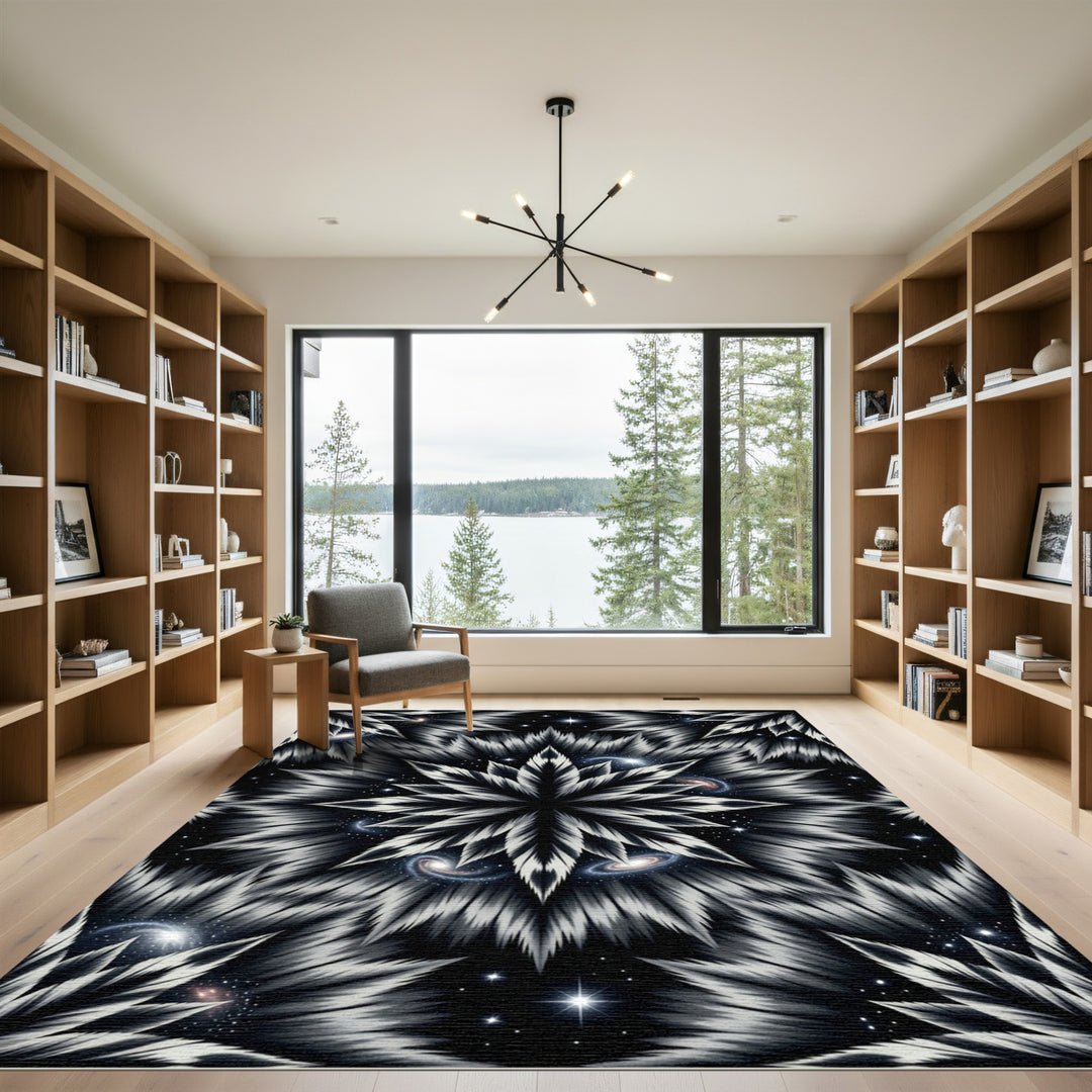 Cosmic Starburst Galaxy Mandala Rug