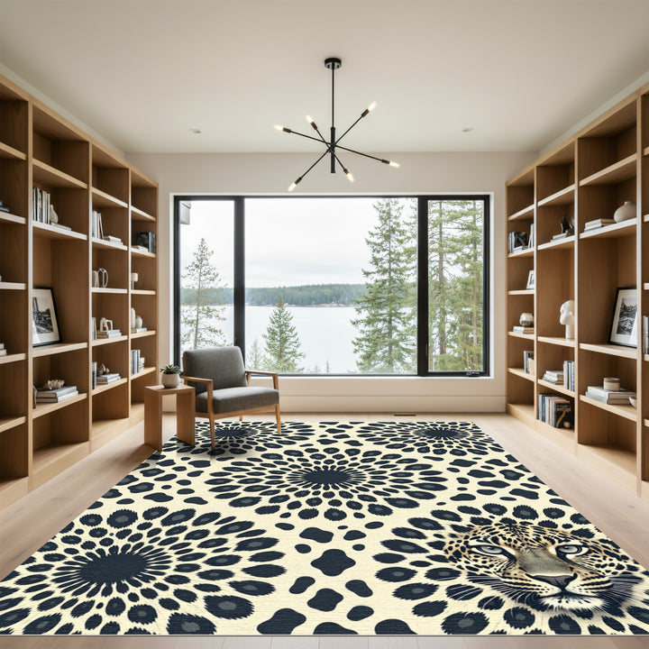 Leopard Sunburst Spots Area Rug