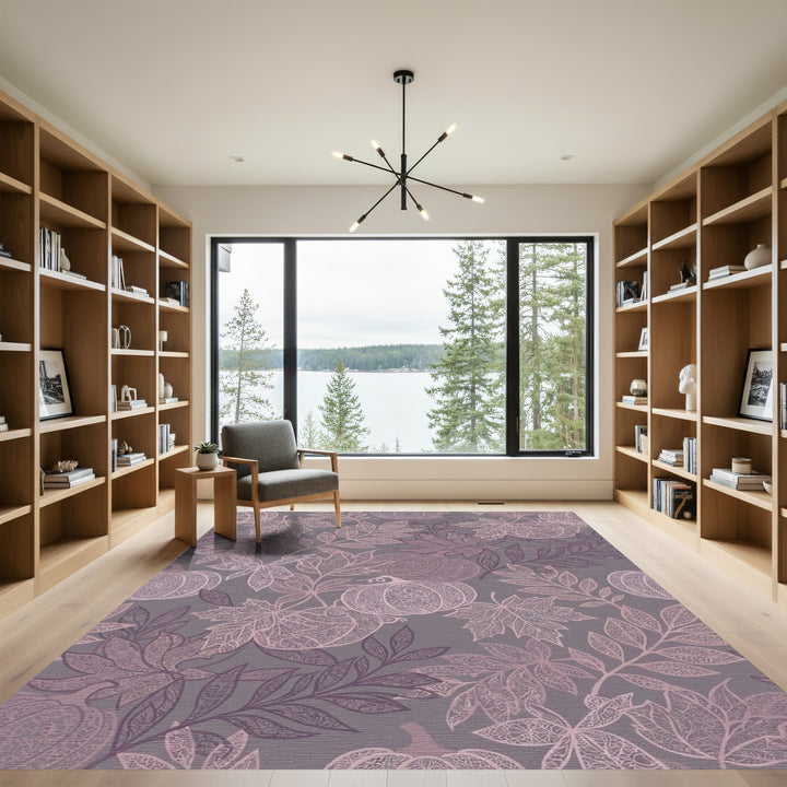 Lavender Pumpkin Leaf Lace Medallion Rug