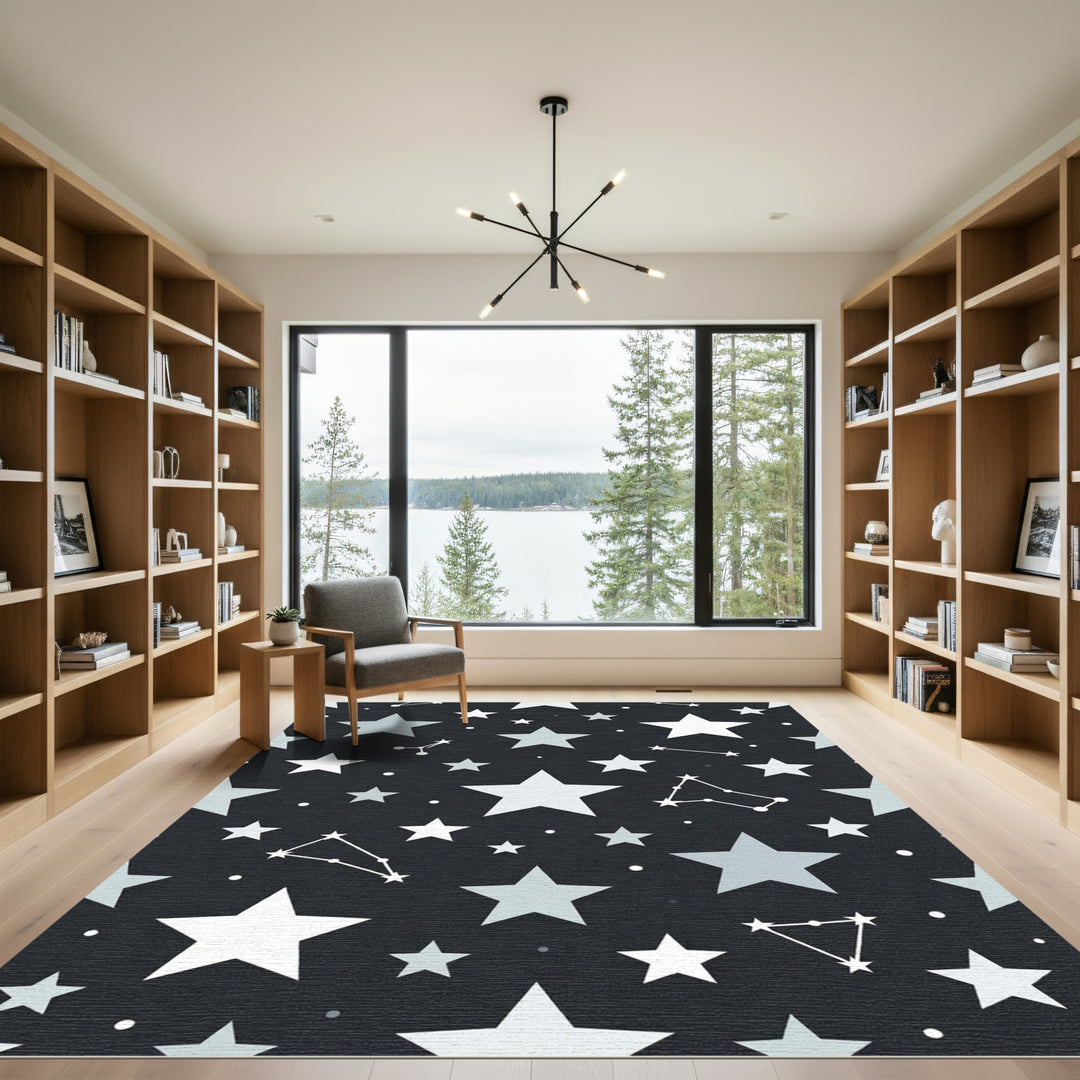 Cosmic Night Sky Stars Rug