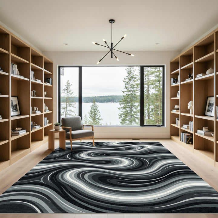 Monochromatic Swirling Abstract Rug