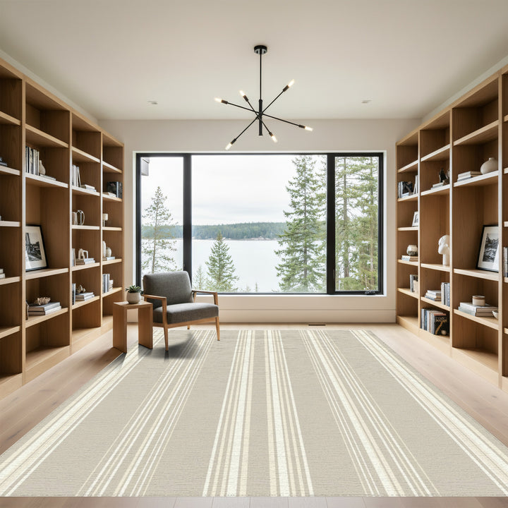 Earthy Tone Vertical Stripe Rug