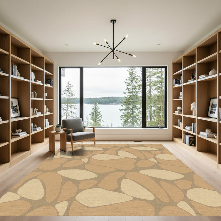 Earthy Tan Organic Pebble Rug