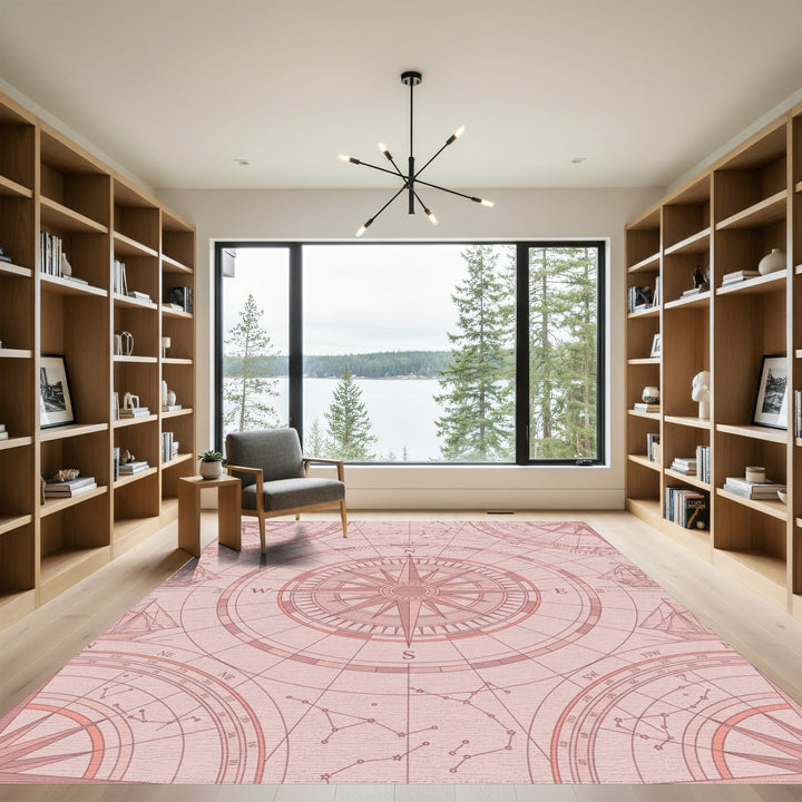 Nautical Compass Celestial Voyage Rug