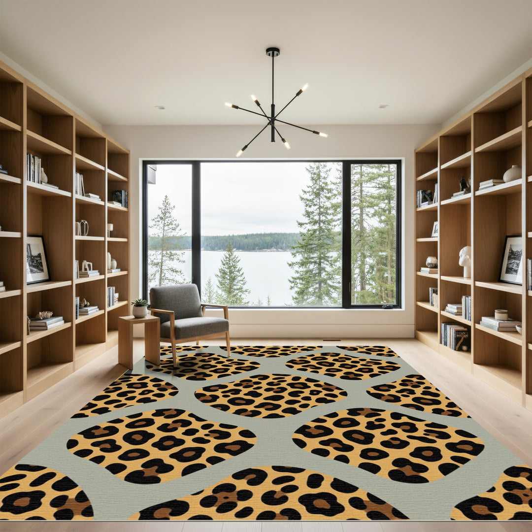Leopard Spot Abstract Shaped Rug