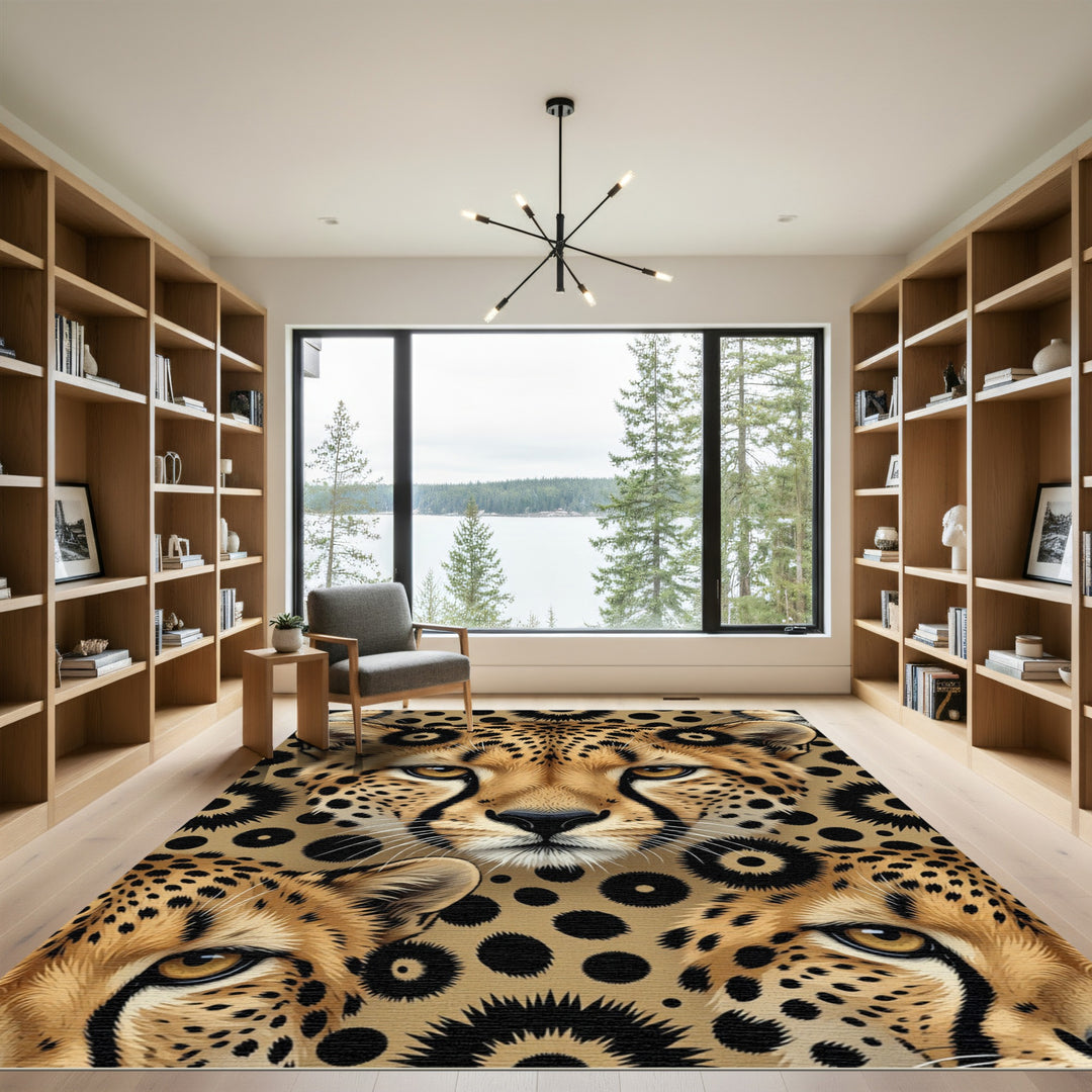 Cheetah Spots Golden Eye Portrait Rug