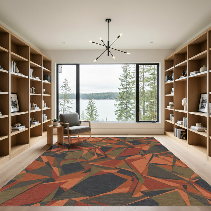 Terracotta Ochre Camouflage Fragment Rug