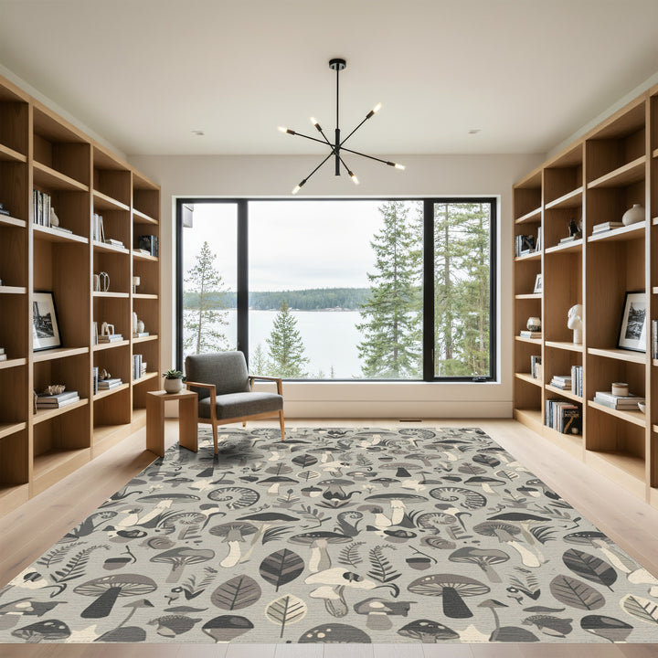 Mushroom Forest Fern Acorn Medley Rug