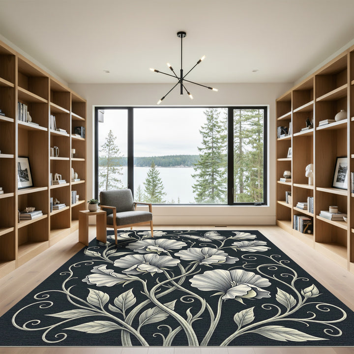 Whimsical Cream Sweet Pea Butterfly Rug