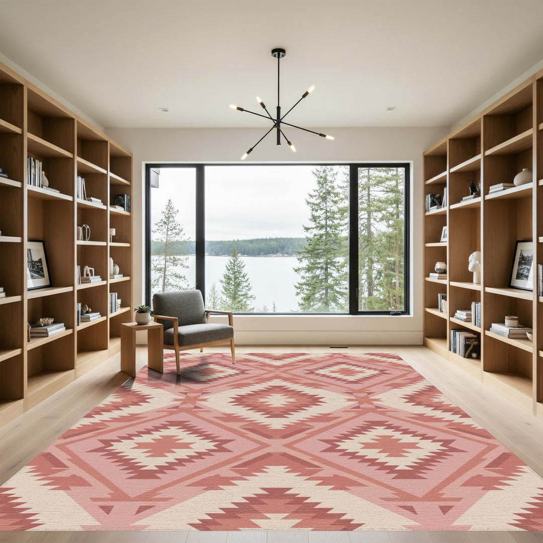 Rustic Rose Diamond Navajo Rug