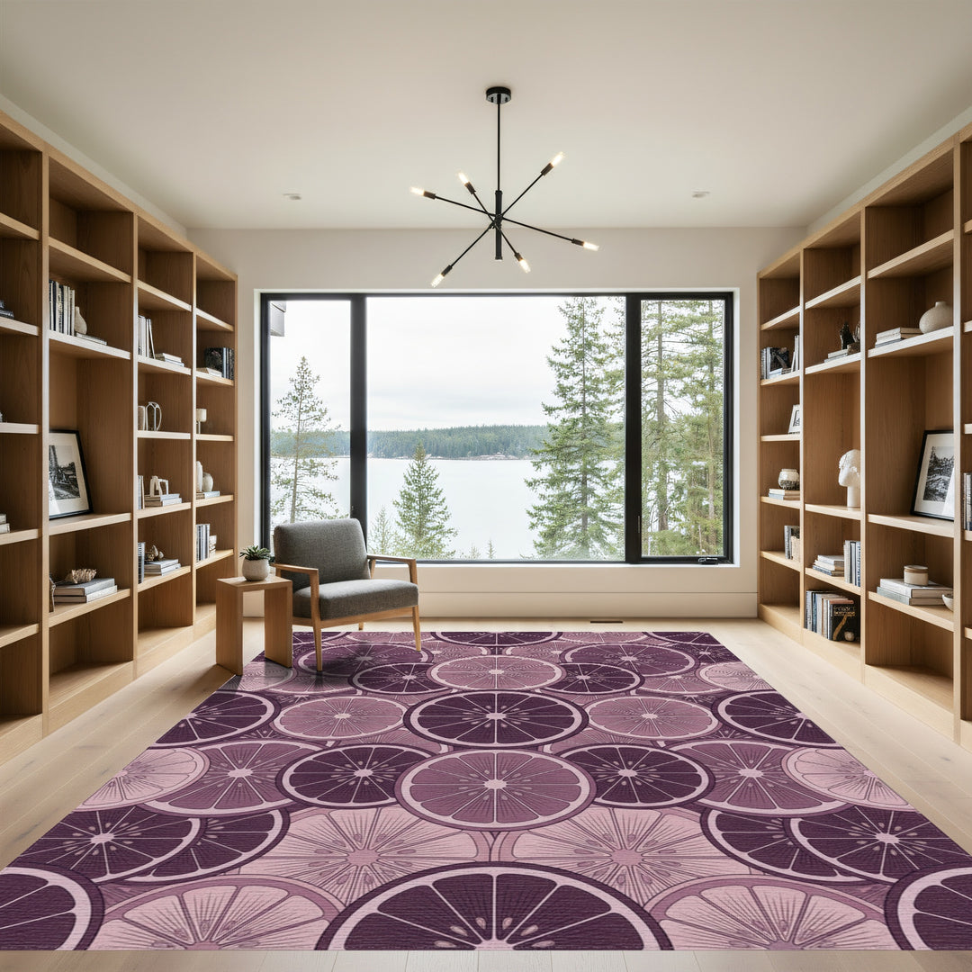Mauve Citrus Slice Collage Rug