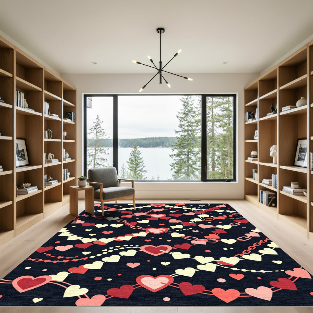 Romantic Heart Chains Dark Romance Rug