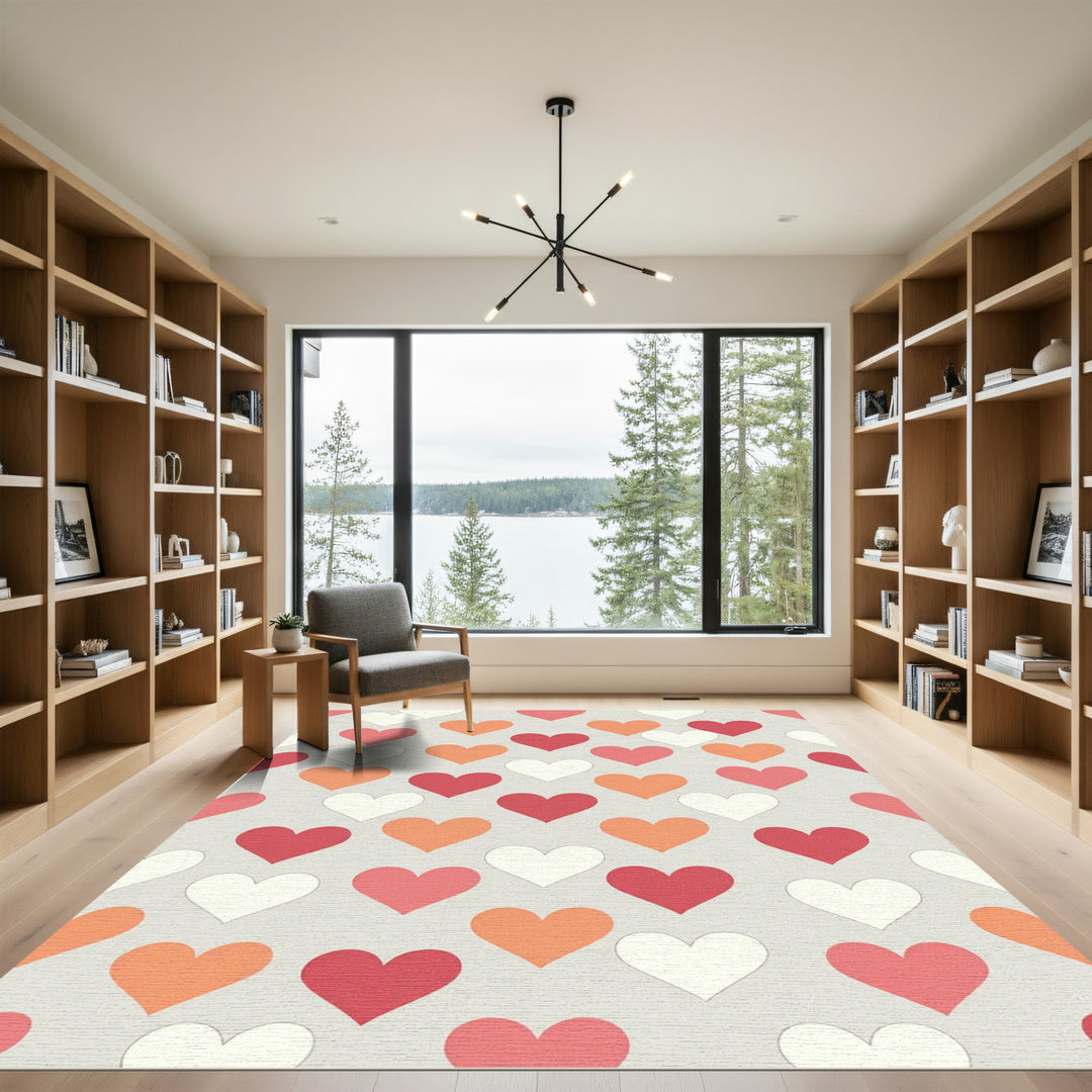 Sweet Heart Pattern Multi-Color Rug