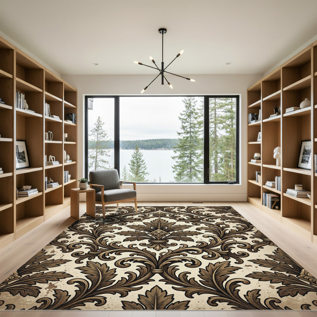 Ornate Bronze Acanthus Leaf Rug