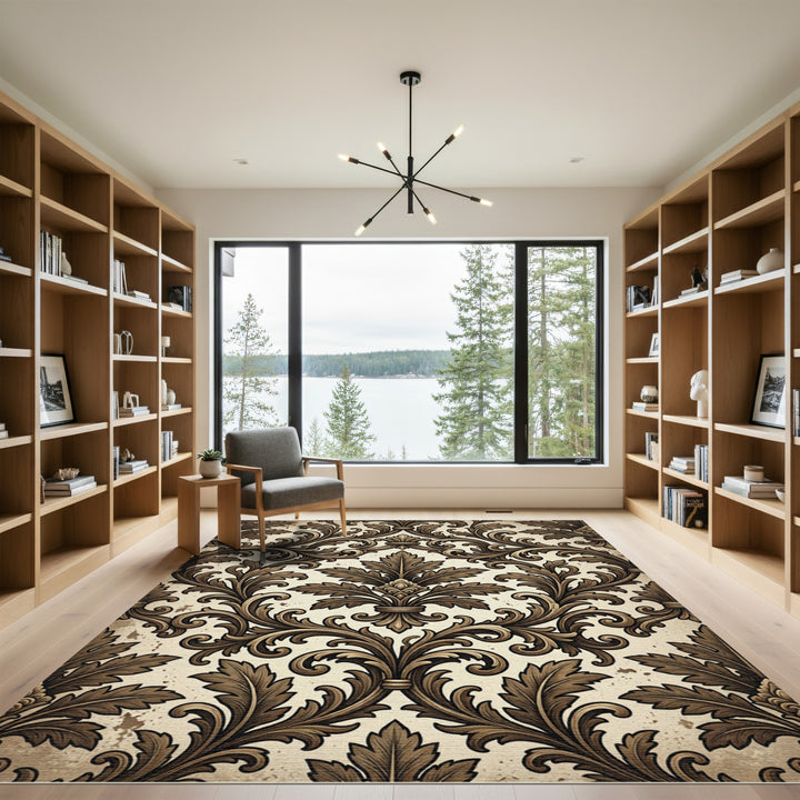 Ornate Bronze Acanthus Leaf Rug