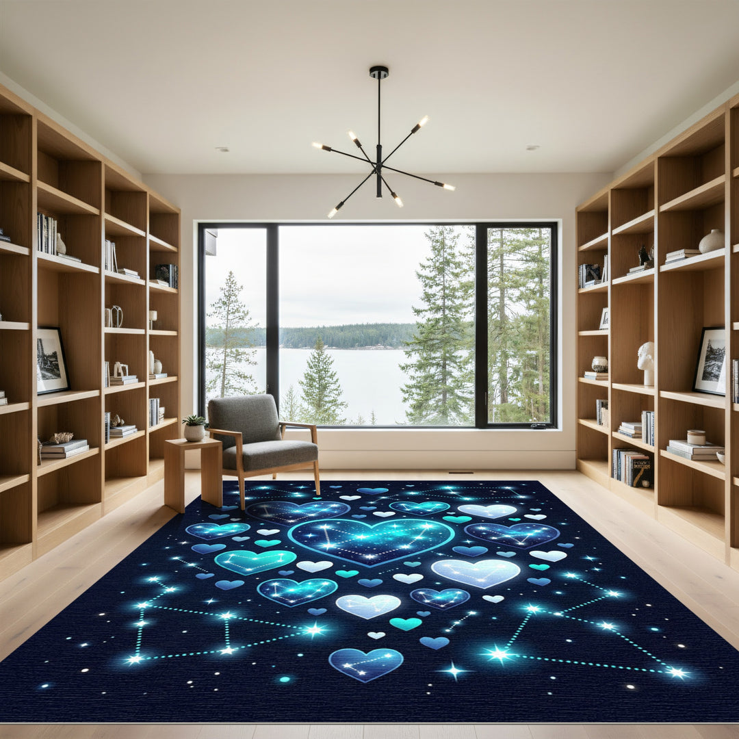 Celestial Heart Constellation Starry Rug