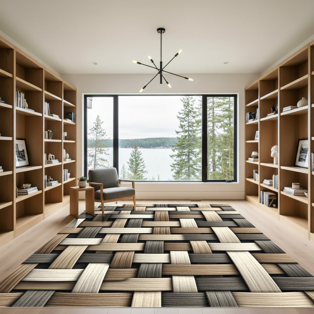 Natural Woven Texture Neutral Hues Rug